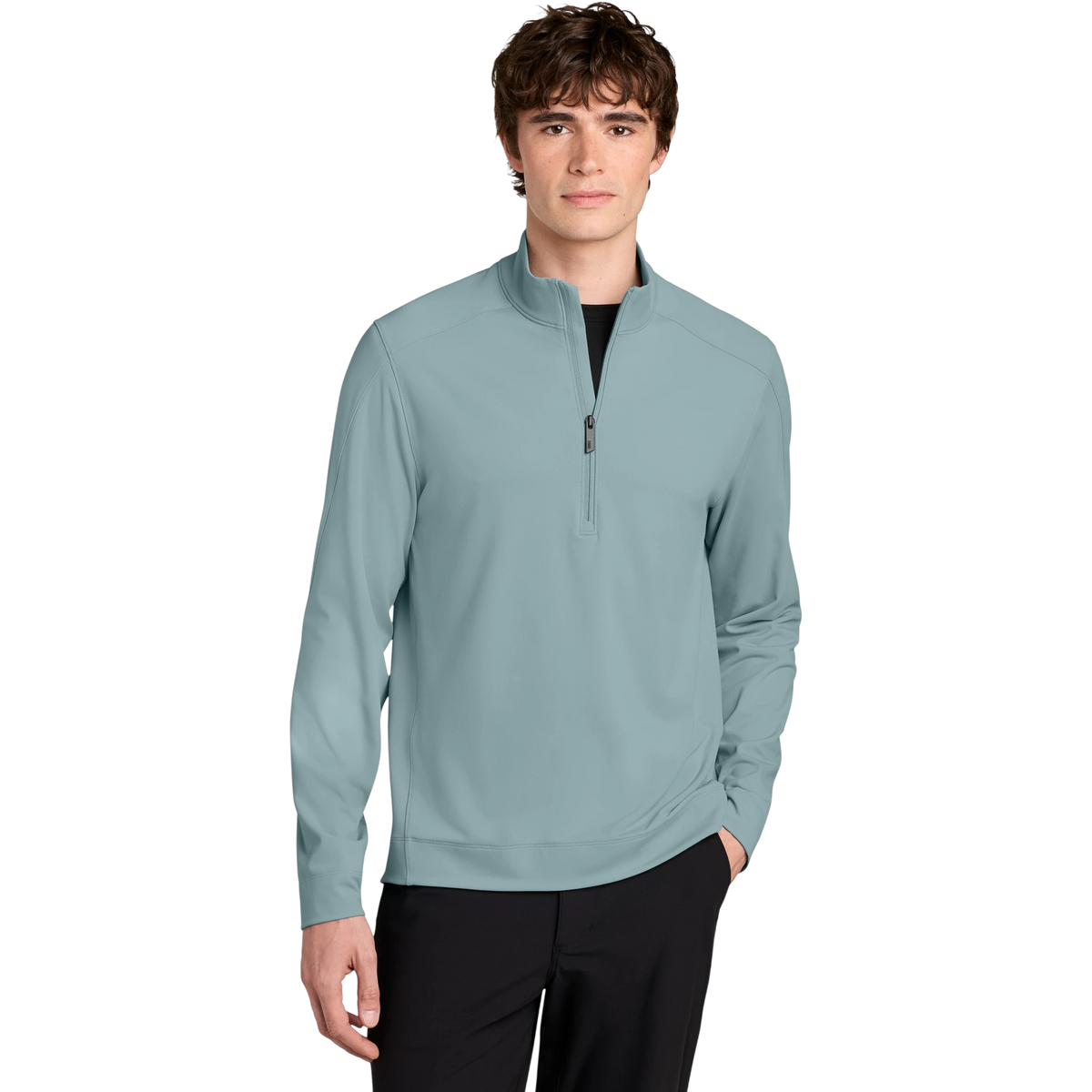 MiiR Kivu 1/4-Zip in Blue Fog — custom branded by Motive