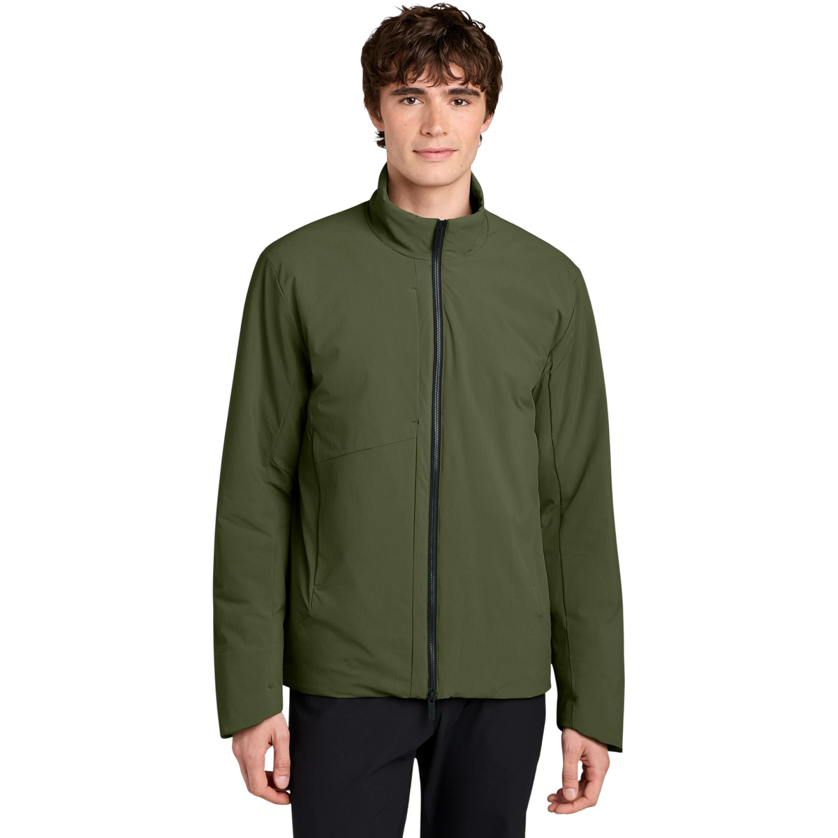 MiiR Sashiko Full-Zip Stretch Puffy in Forest Moss — custom branded by Motive