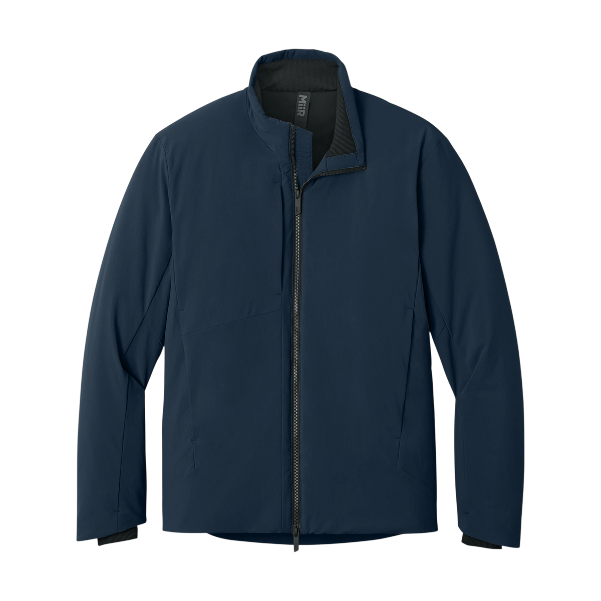 MiiR Sashiko Full-Zip Stretch Puffy in Indigo Navy — custom branded by Motive