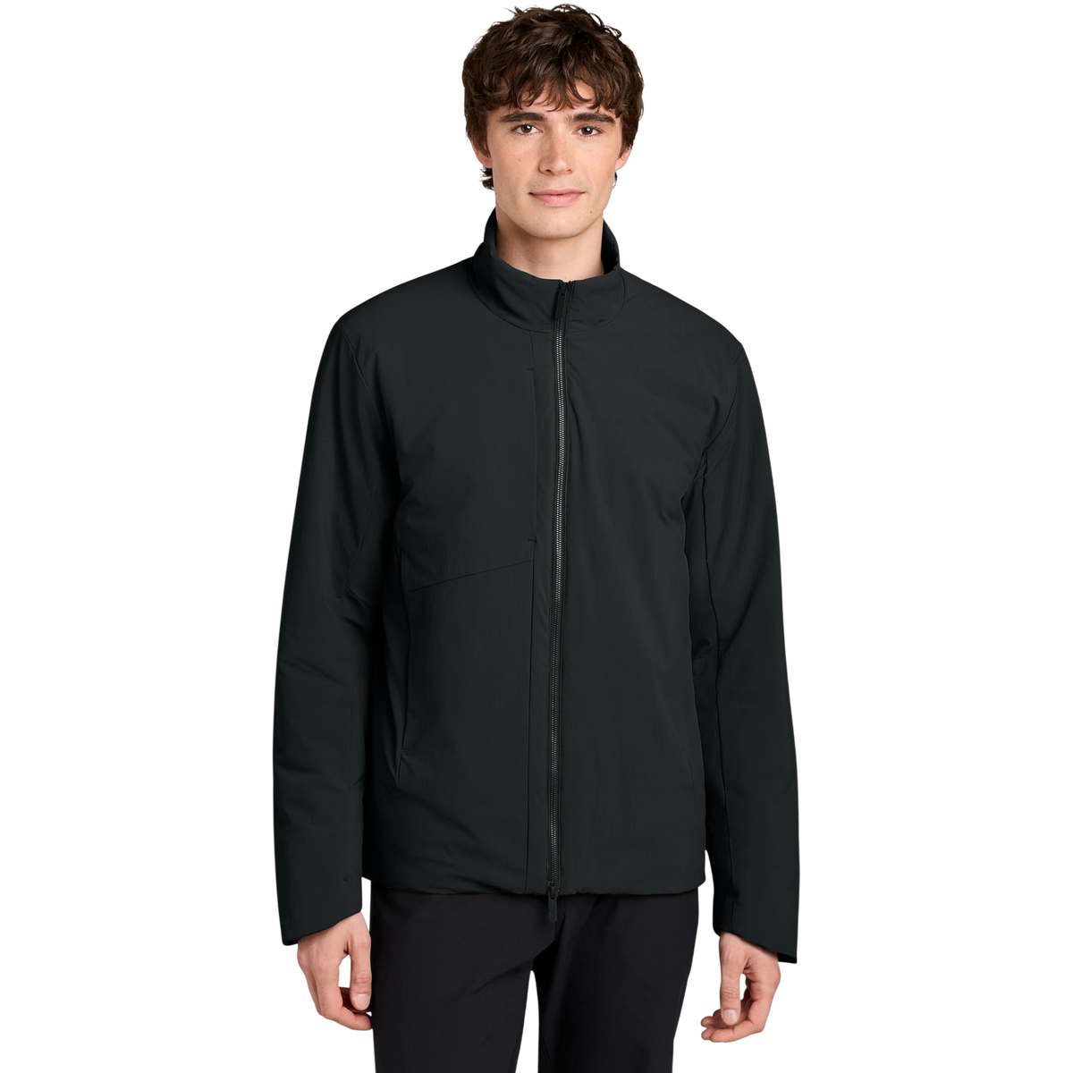 MiiR Sashiko Full-Zip Stretch Puffy in Pitch Black — custom branded by Motive