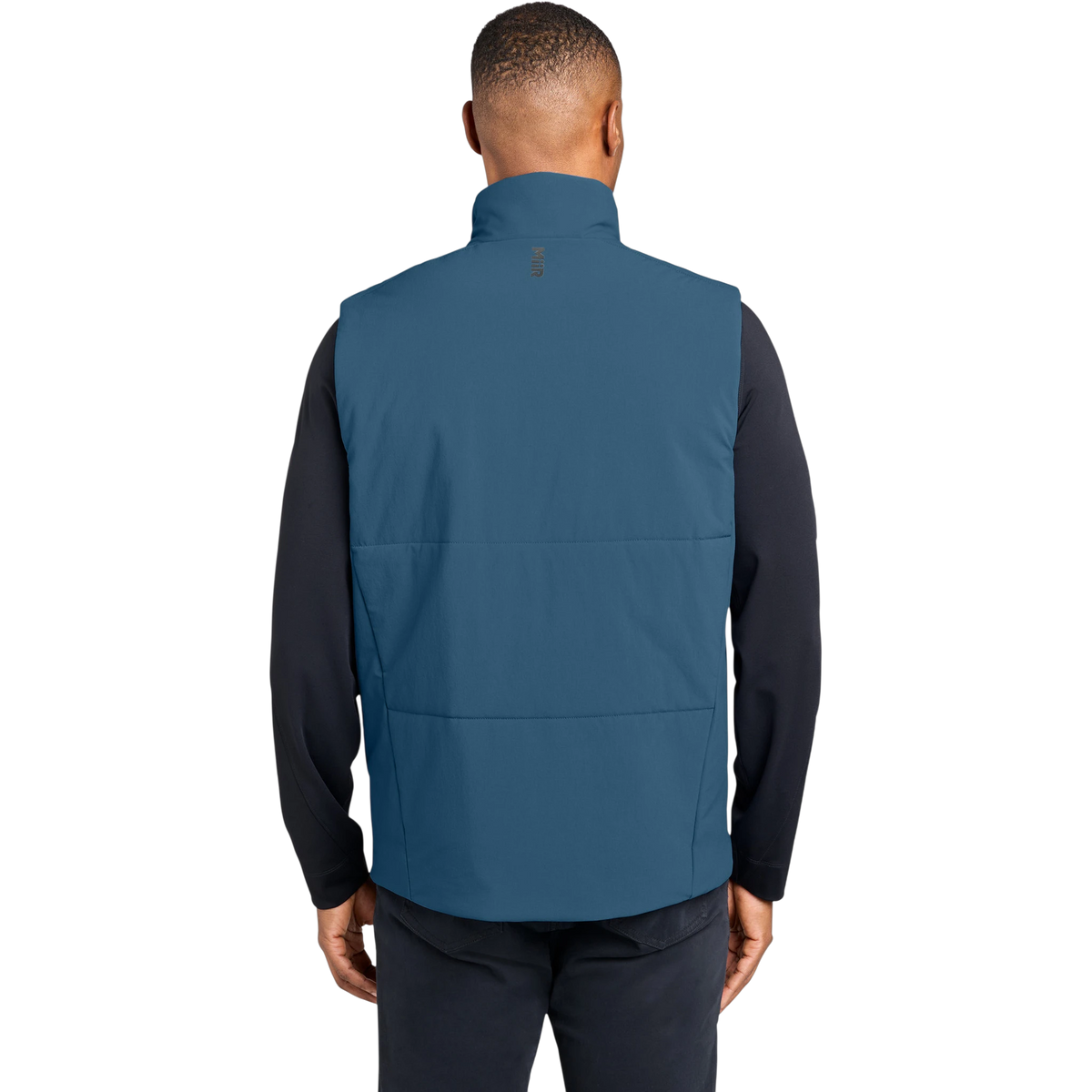 MiiR Sashiko Stretch Puffy Vest in Deep Lake — custom branded by Motive