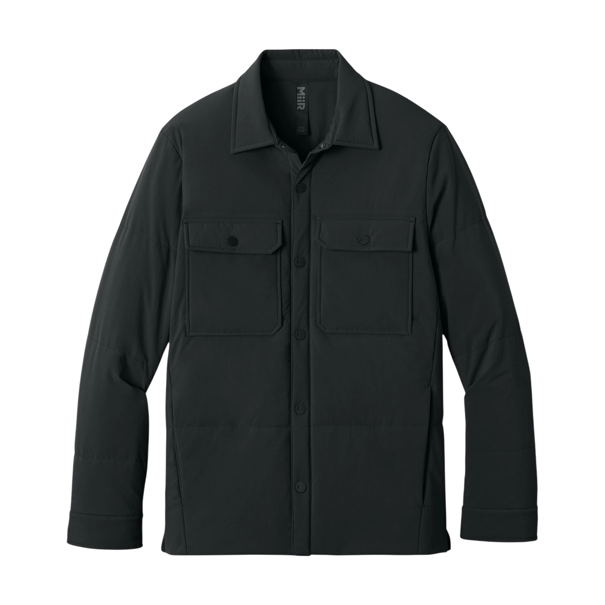 MiiR Sashiko Stretch Puffy Shacket in Pitch Black — custom branded by Motive