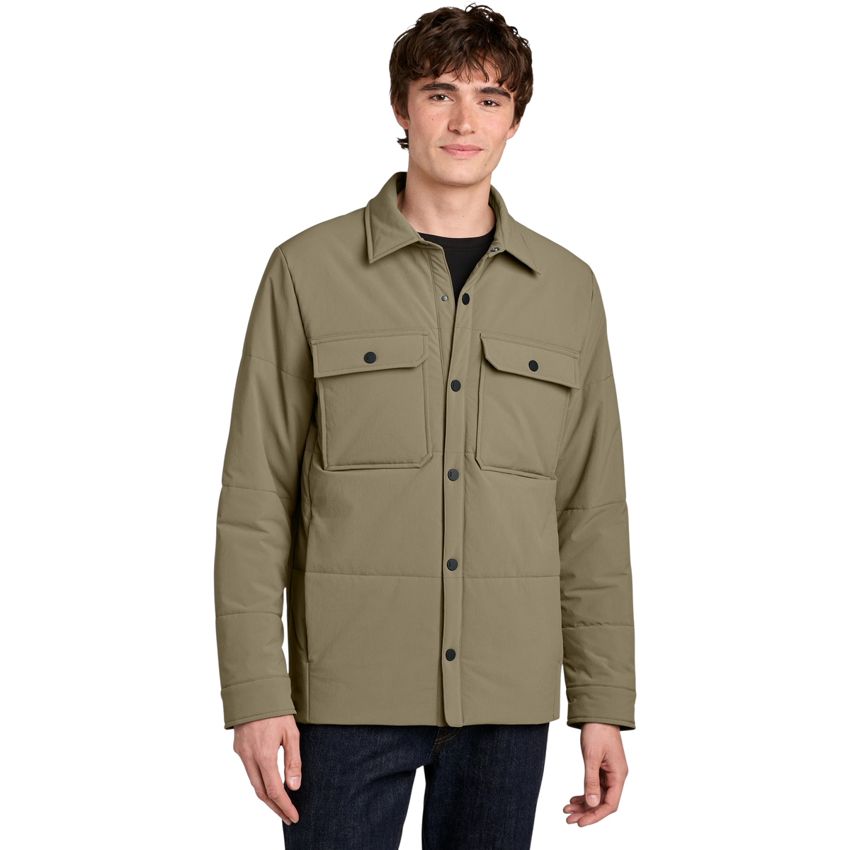 MiiR Sashiko Stretch Puffy Shacket in Truffle