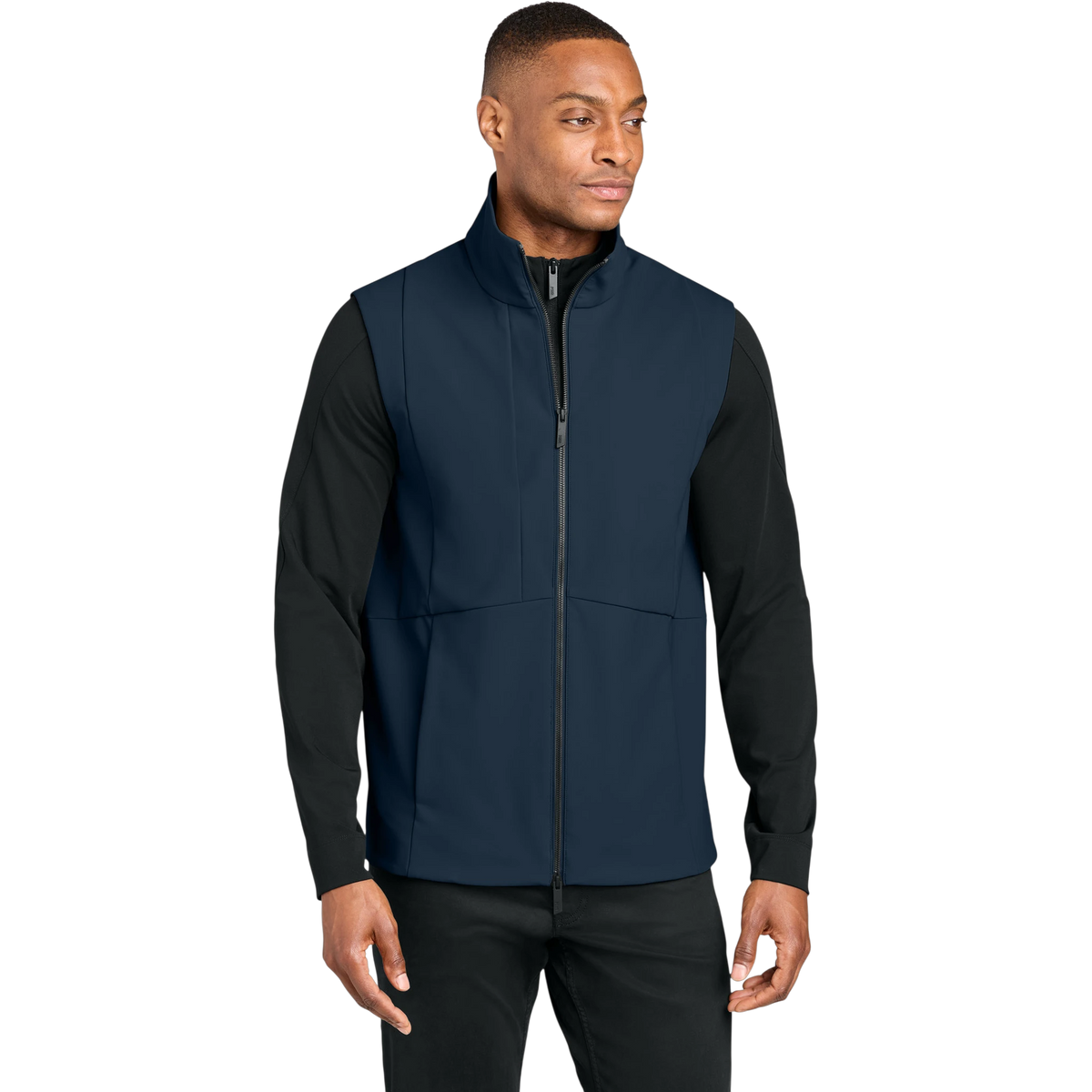 MiiR Nozawa Soft Shell Vest in Indigo Navy — custom branded by Motive