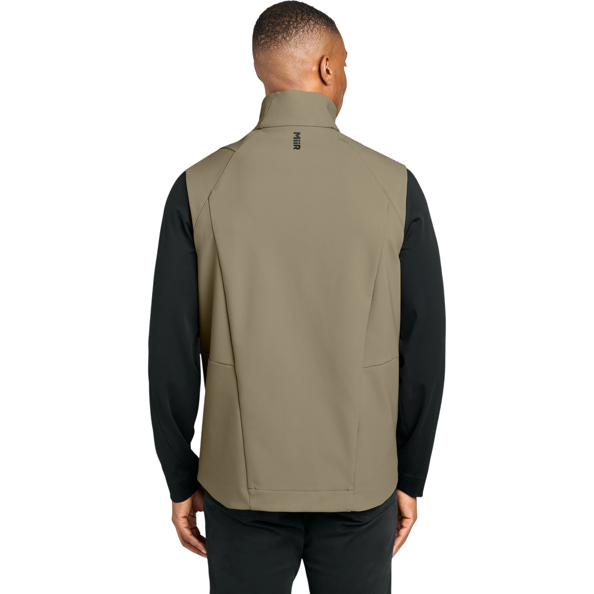 MiiR Nozawa Soft Shell Vest in Truffle — custom branded by Motive