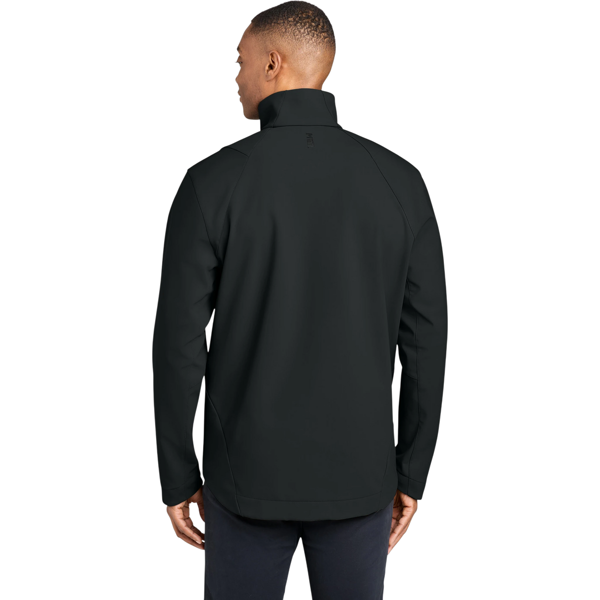MiiR Nozawa Full-Zip Soft Shell in Pitch Black — custom branded by Motive
