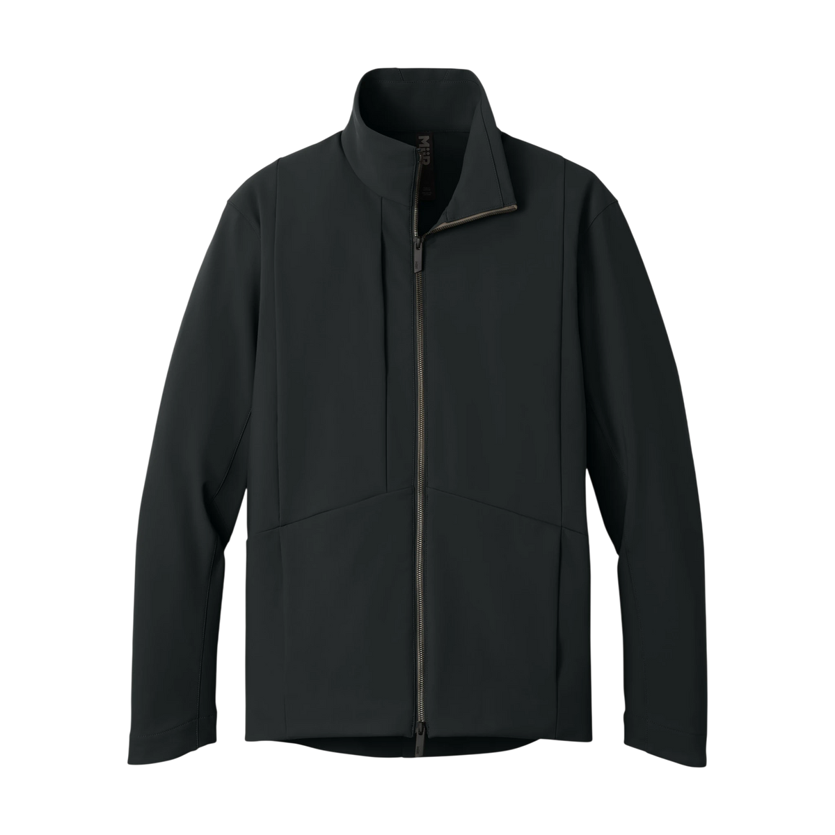MiiR Nozawa Full-Zip Soft Shell in Pitch Black — custom branded by Motive