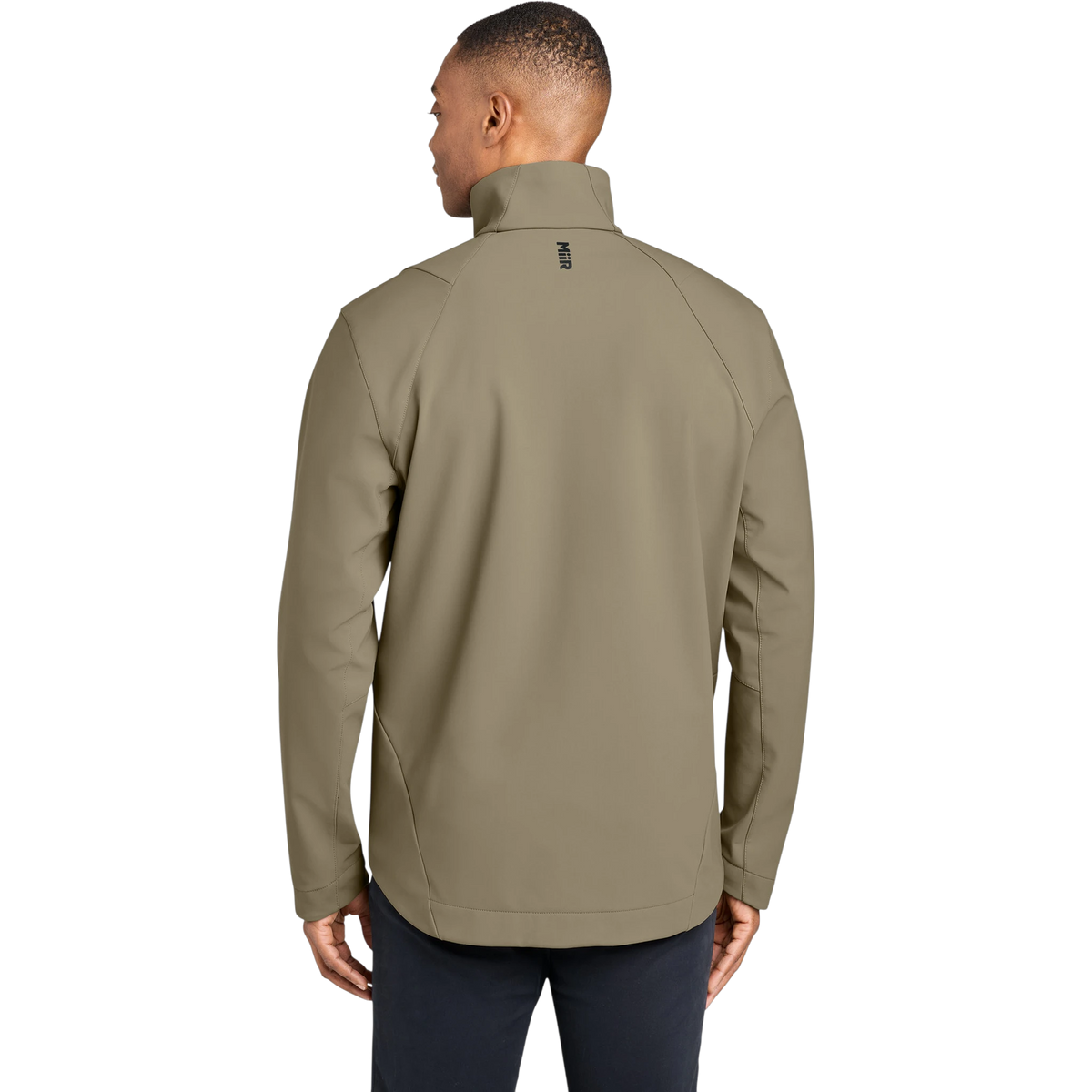 MiiR Nozawa Full-Zip Soft Shell in Truffle — custom branded by Motive