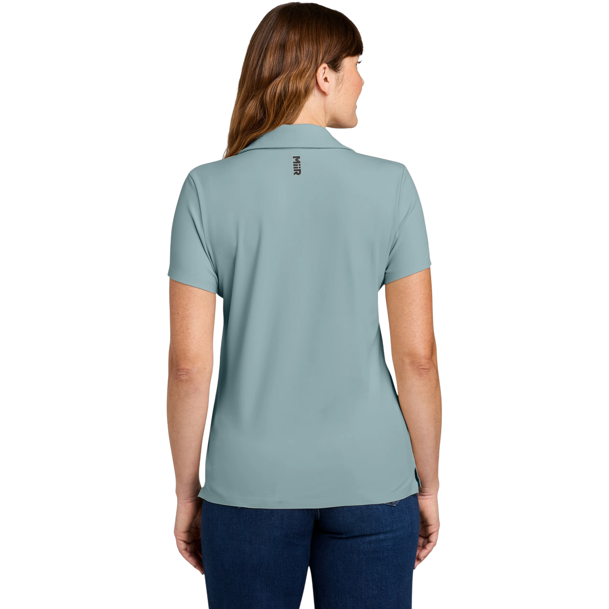 MiiR Women's Alta Polo in Blue Fog — custom branded by Motive
