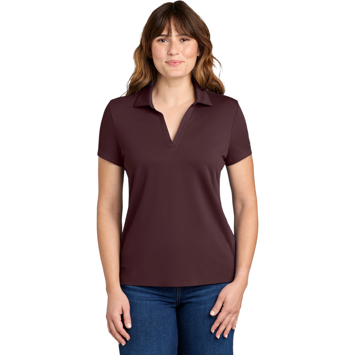 MiiR Women's Alta Polo in Dark Fig — custom branded by Motive