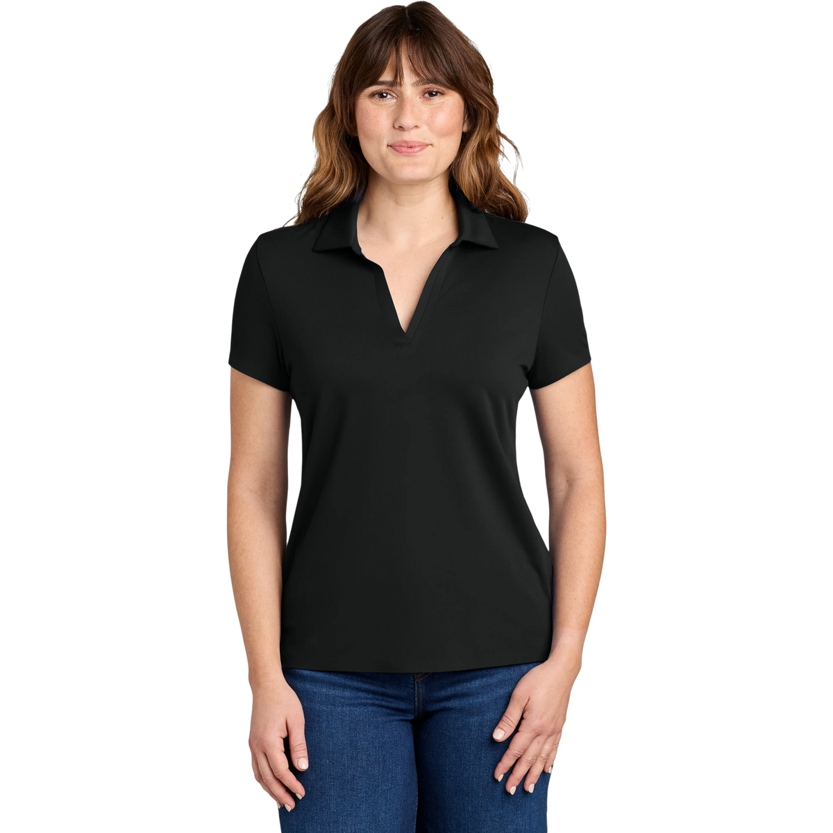 MiiR Women's Alta Polo in Pitch Black — custom branded by Motive