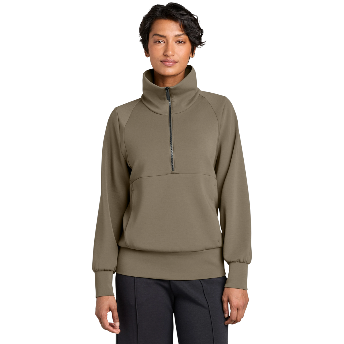 MiiR Women's Kumo 1/4-Zip Pullover in Truffle — custom branded by Motive