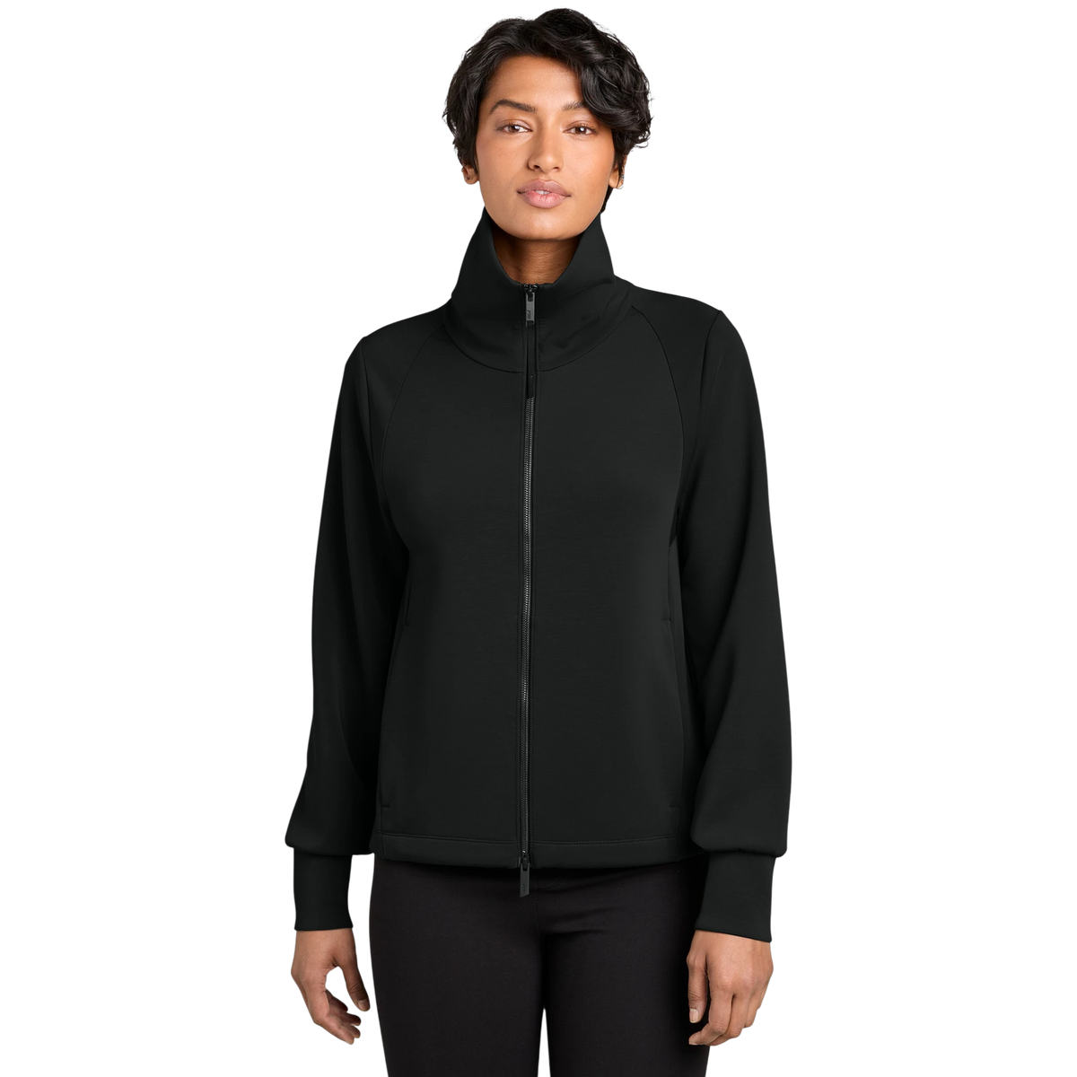 MiiR Women's Kumo Full-Zip in Pitch Black — custom branded by Motive