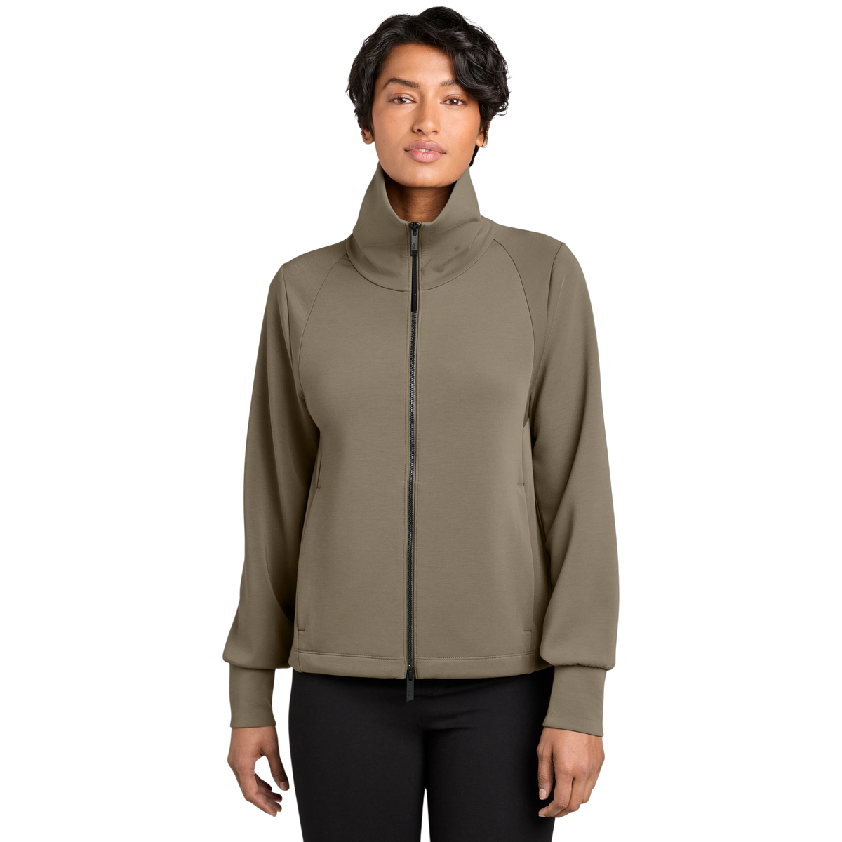 MiiR Women's Kumo Full-Zip in Truffle — custom branded by Motive