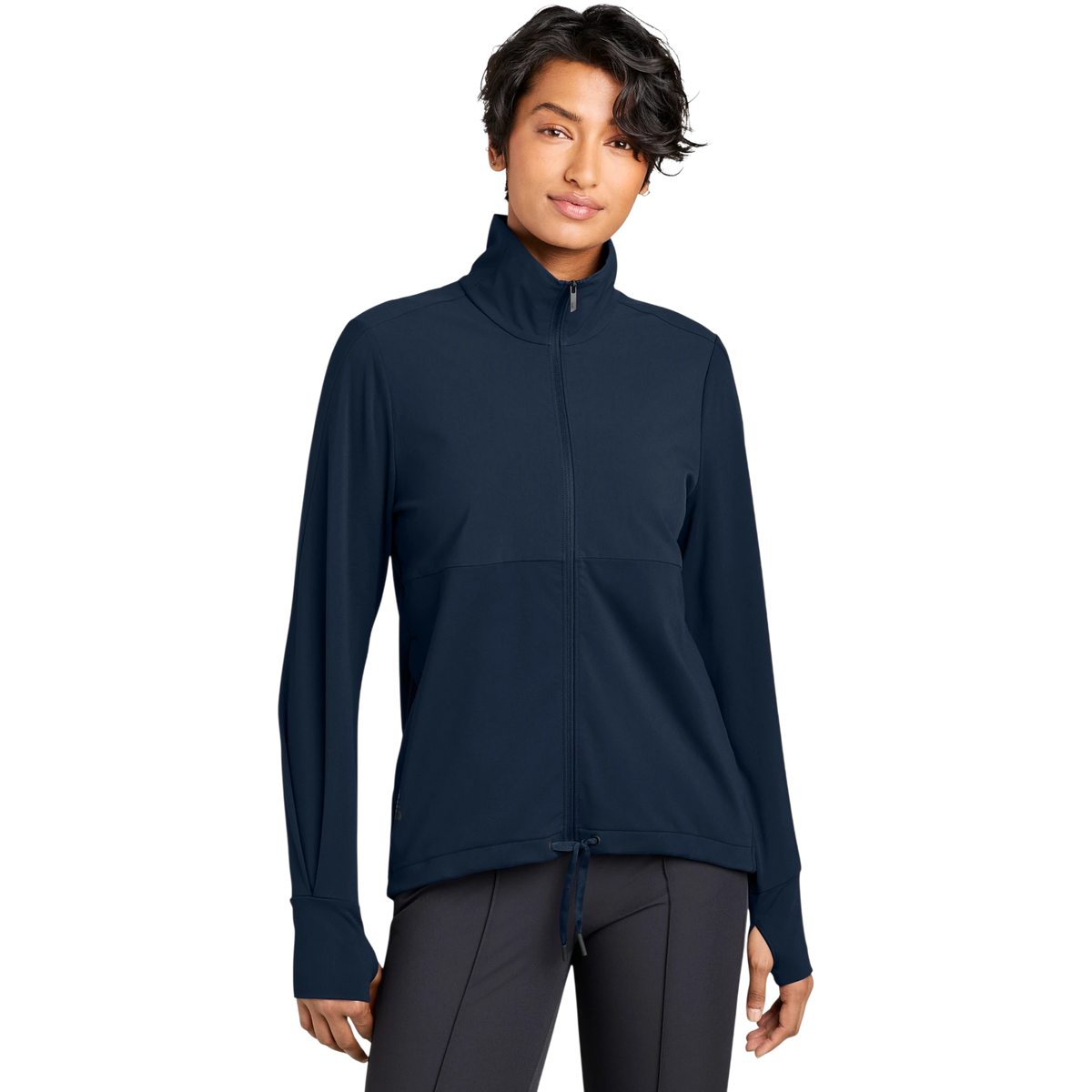 MiiR Women's Kivu Hybrid Full-Zip Jacket in Indigo Navy — custom branded by Motive