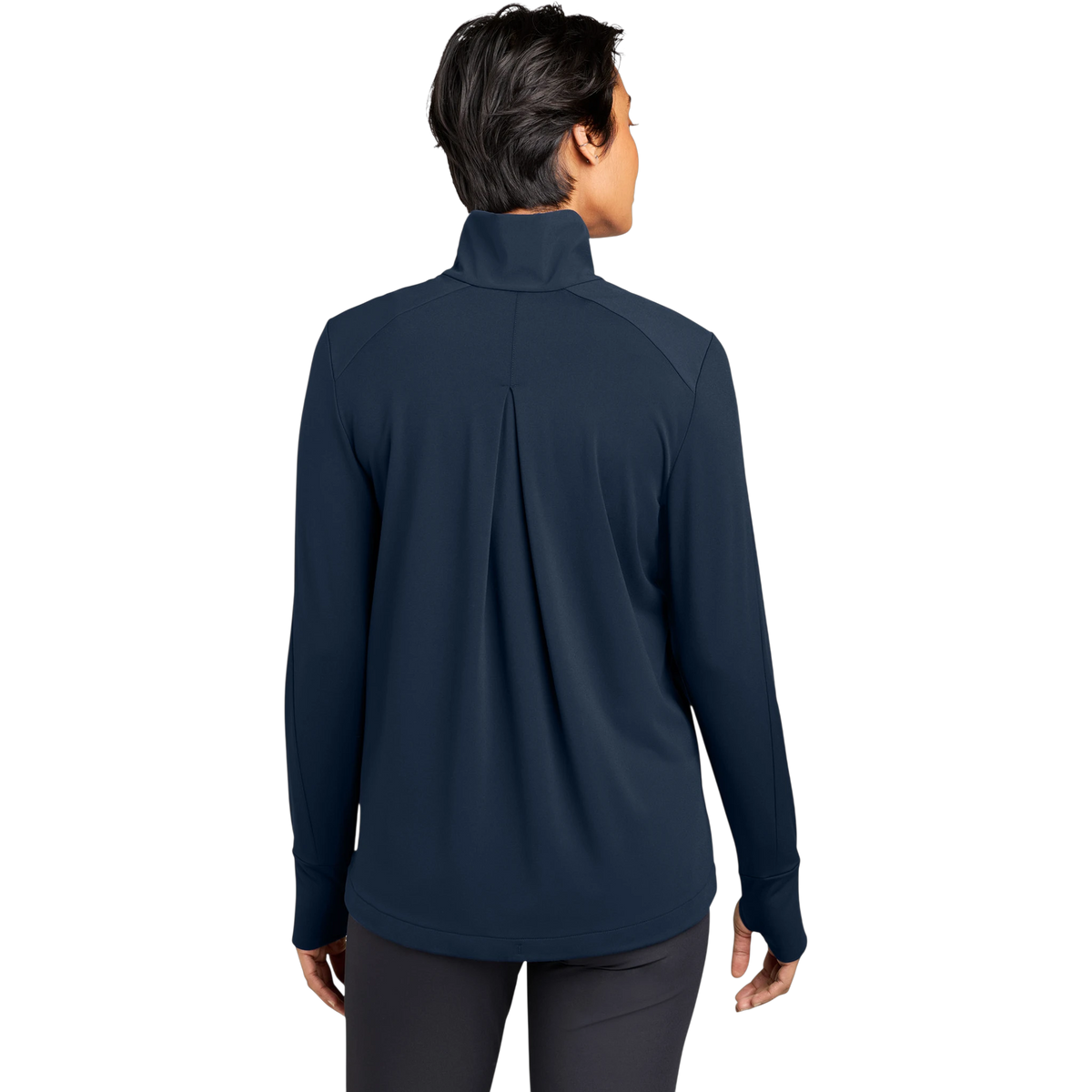 MiiR Women's Kivu Hybrid Full-Zip Jacket in Indigo Navy — custom branded by Motive