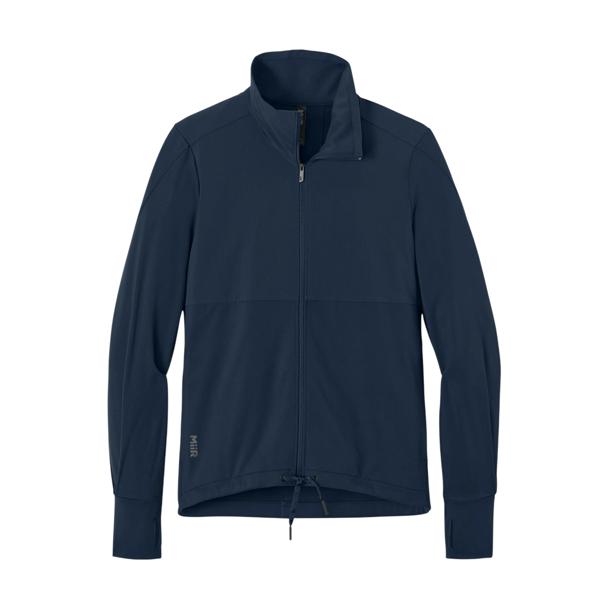 MiiR Women's Kivu Hybrid Full-Zip Jacket in Indigo Navy — custom branded by Motive