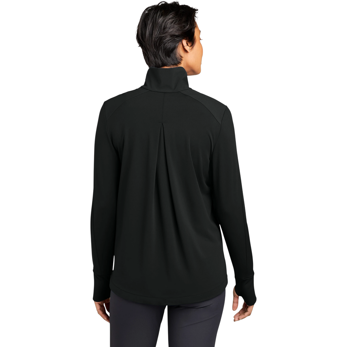 MiiR Women's Kivu Hybrid Full-Zip Jacket in Pitch Black — custom branded by Motive