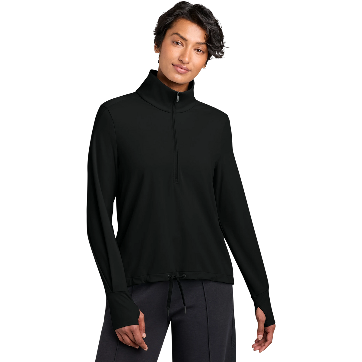 MiiR Women's Kivu 1/4-Zip in Pitch Black — custom branded by Motive