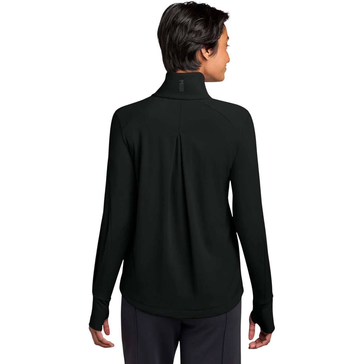 MiiR Women's Kivu 1/4-Zip in Pitch Black — custom branded by Motive