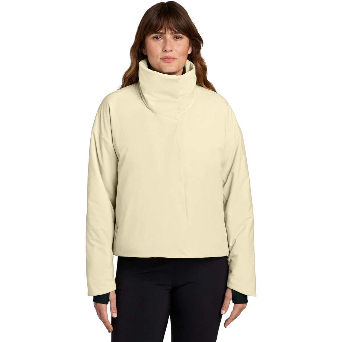 MiiR Women's Sashiko Full-Zip Stretch Puffy in Alabaster — custom branded by Motive