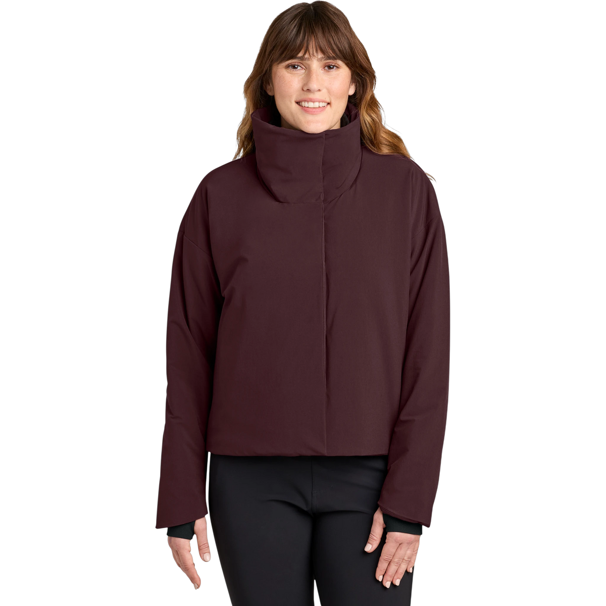MiiR Women's Sashiko Full-Zip Stretch Puffy in Dark Fig — custom branded by Motive