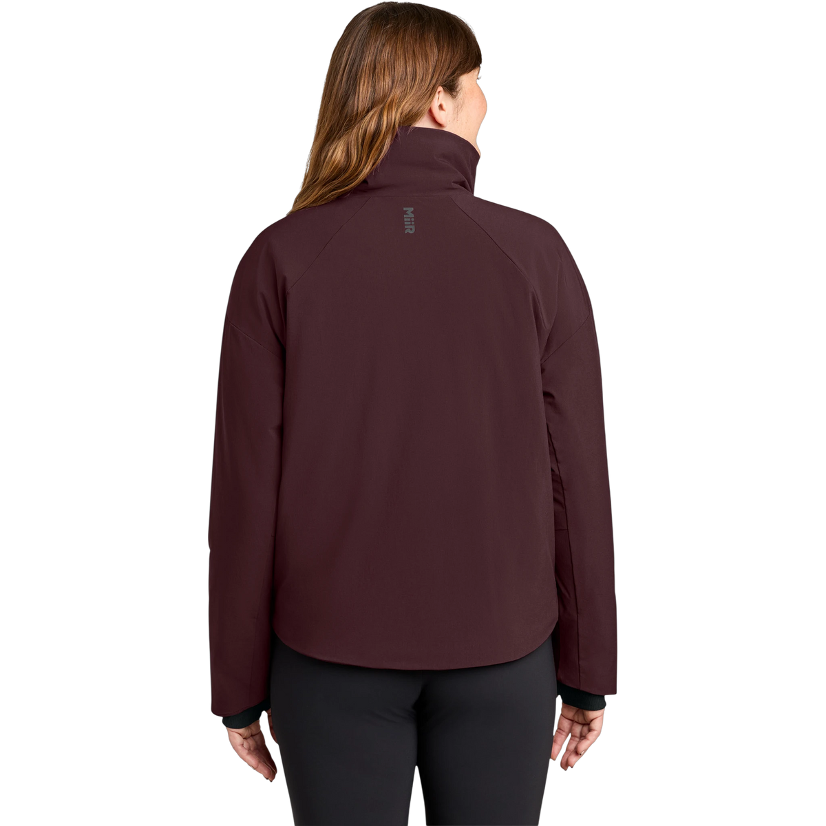 MiiR Women's Sashiko Full-Zip Stretch Puffy in Dark Fig — custom branded by Motive
