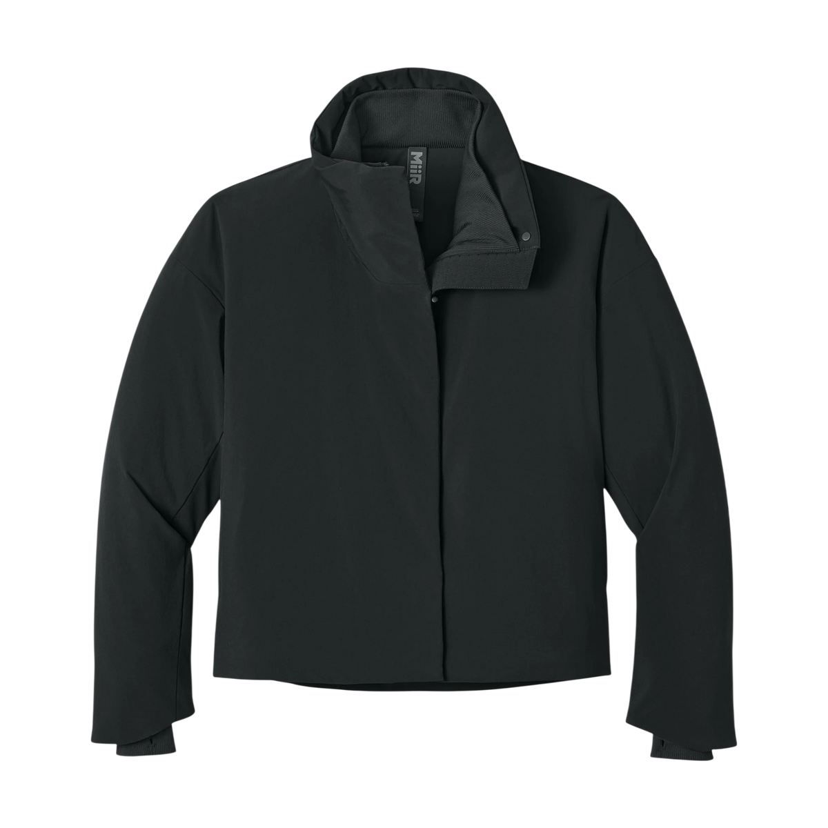 MiiR Women's Sashiko Full-Zip Stretch Puffy in Pitch Black — custom branded by Motive