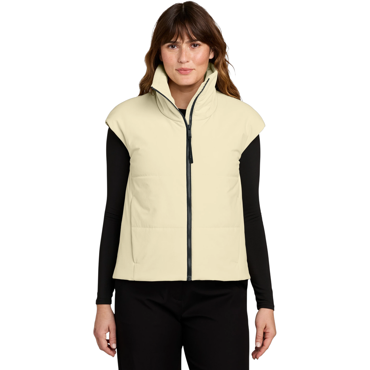 MiiR Women's Sashiko Stretch Puffy Vest in Alabaster — custom branded by Motive