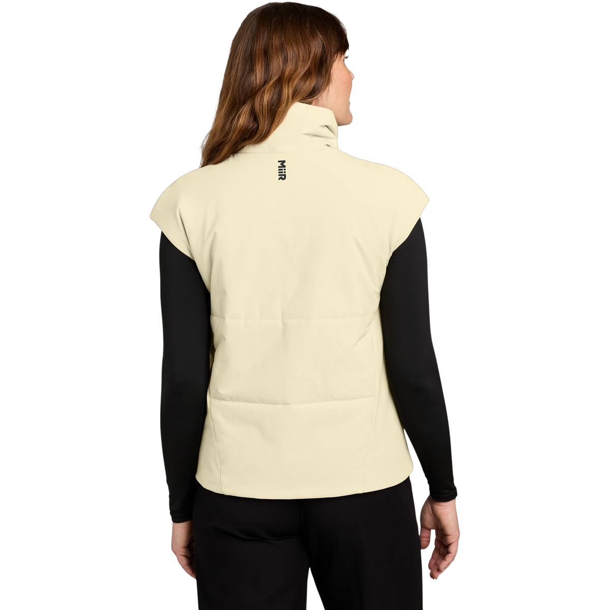 MiiR Women's Sashiko Stretch Puffy Vest in Alabaster — custom branded by Motive