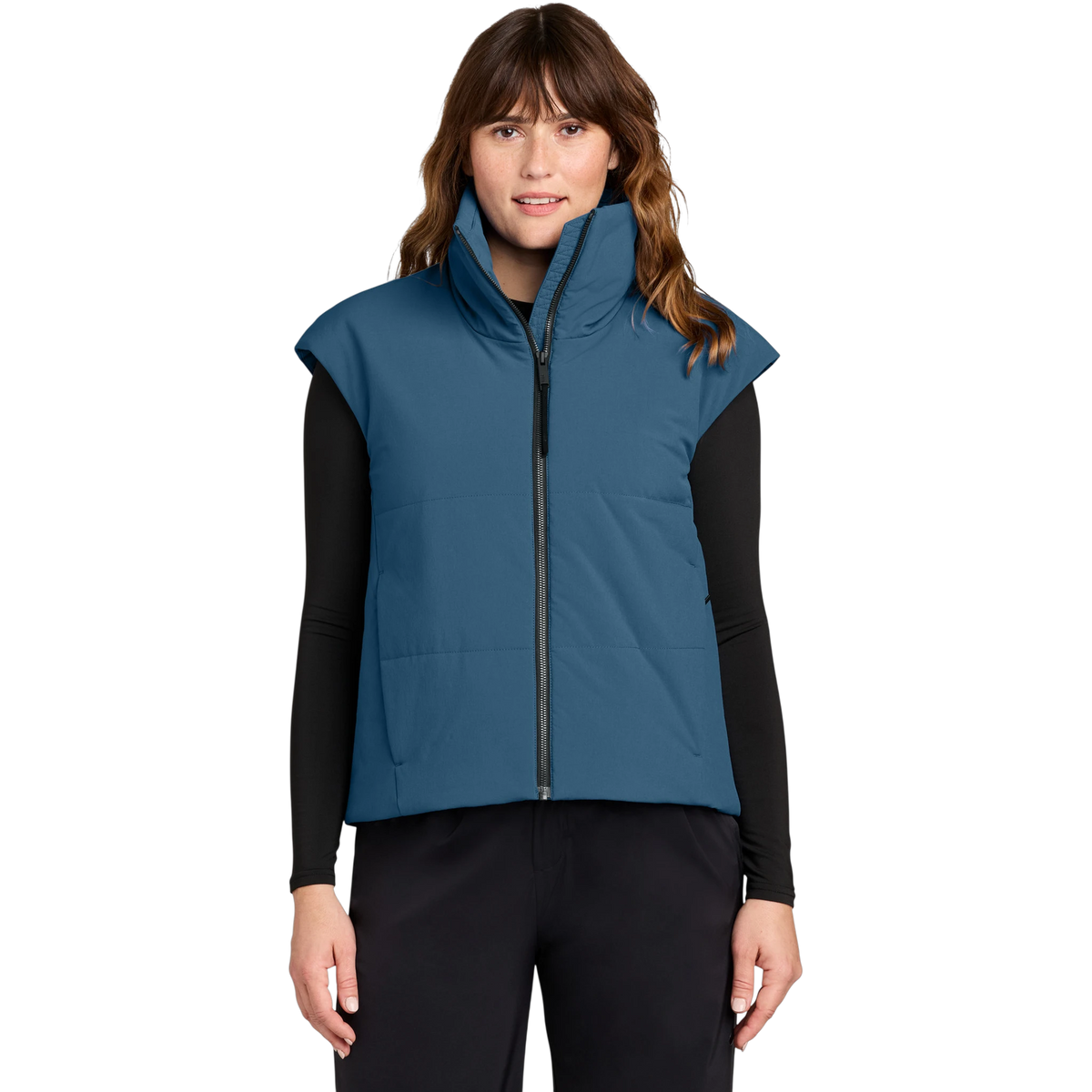 MiiR Women's Sashiko Stretch Puffy Vest in Deep Lake — custom branded by Motive