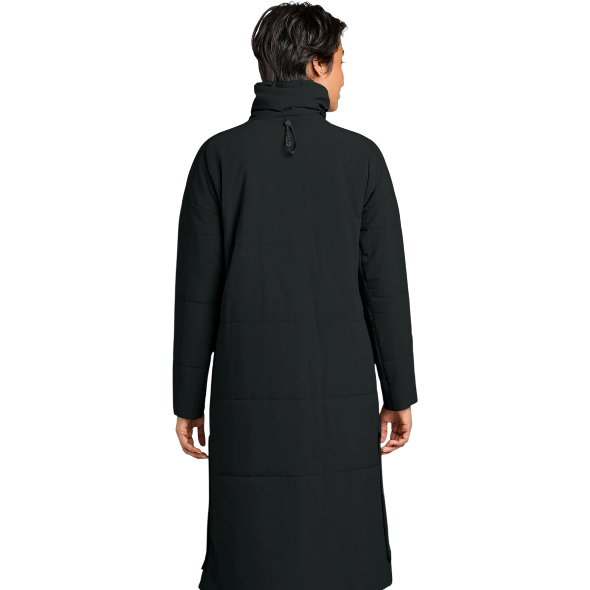 MiiR Women's Sashiko Stretch Puffy Long Jacket in Pitch Black — custom branded by Motive