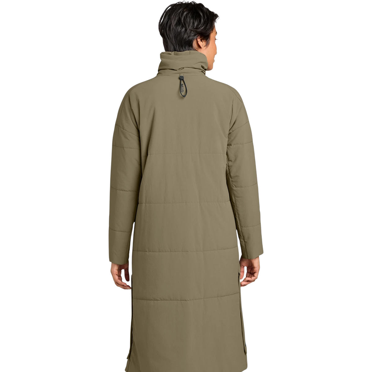 MiiR Women's Sashiko Stretch Puffy Long Jacket in Truffle — custom branded by Motive
