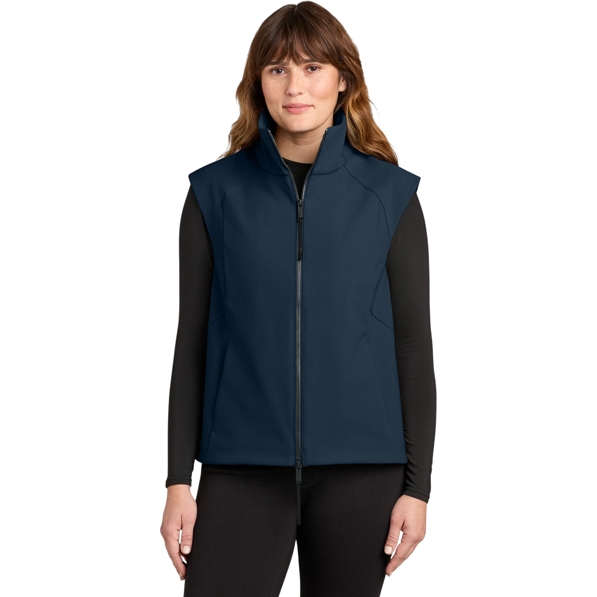 MiiR Women's Nozawa Soft Shell Vest in Indigo Navy — custom branded by Motive