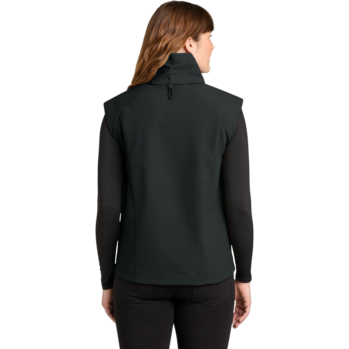 MiiR Women's Nozawa Soft Shell Vest in Pitch Black — custom branded by Motive