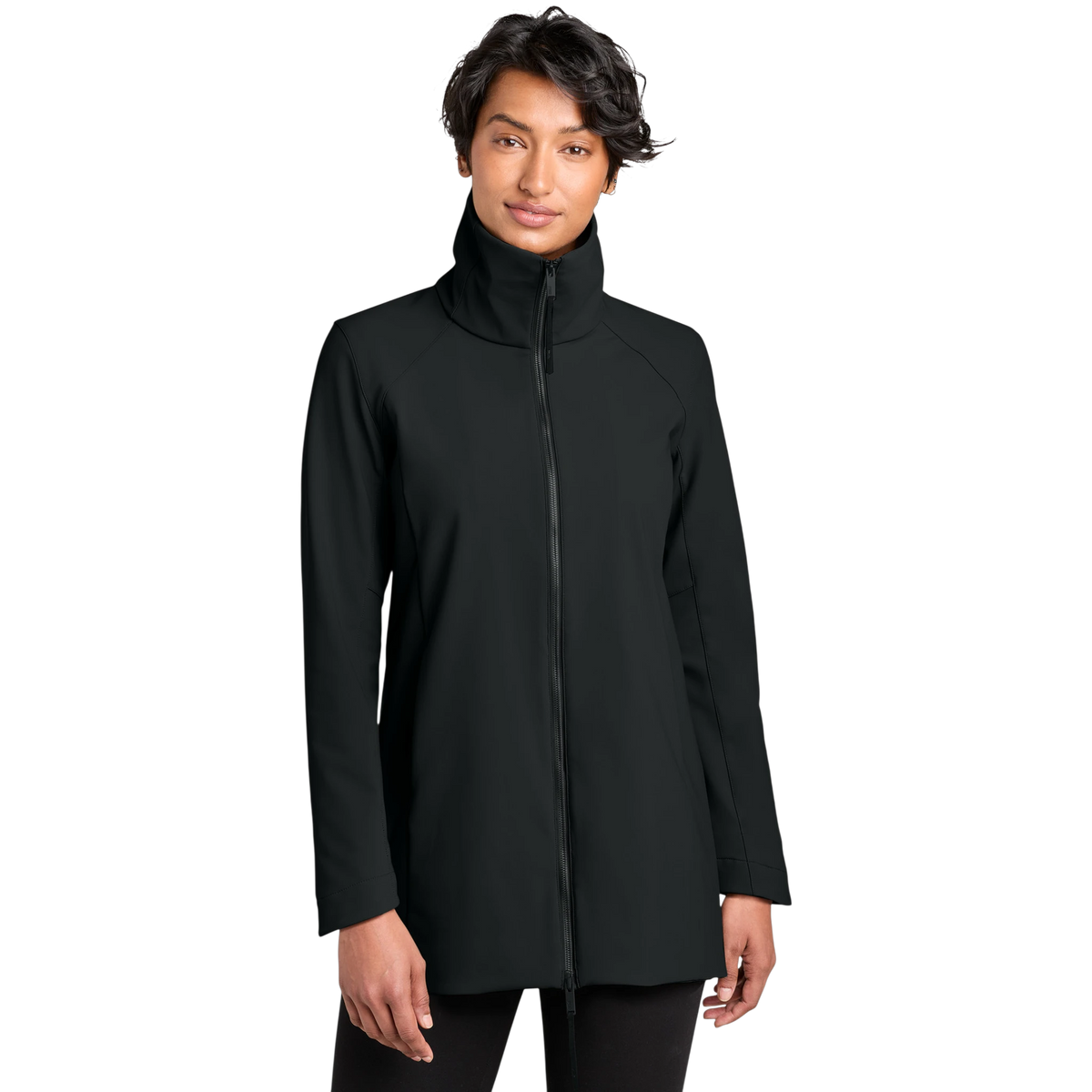 MiiR Women's Nozawa Full-Zip Soft Shell in Pitch Black — custom branded by Motive