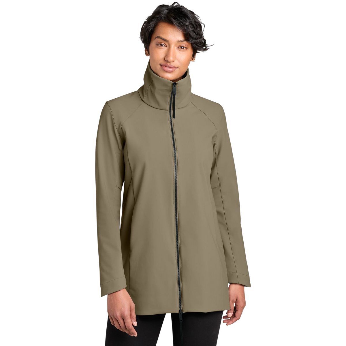 MiiR Women's Nozawa Full-Zip Soft Shell in Truffle — custom branded by Motive
