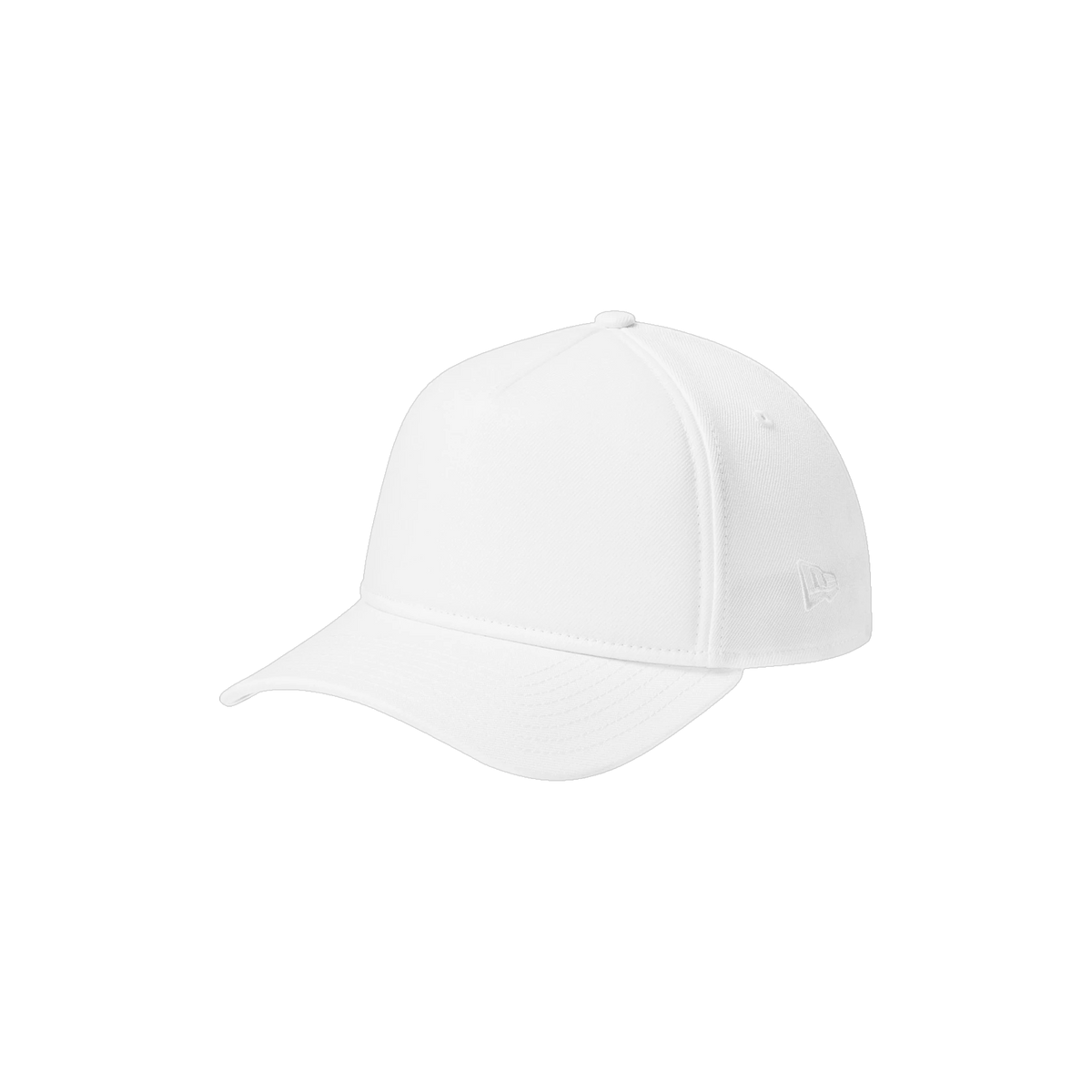 New Era A-Frame Snapback Cap in White — custom branded by Motive