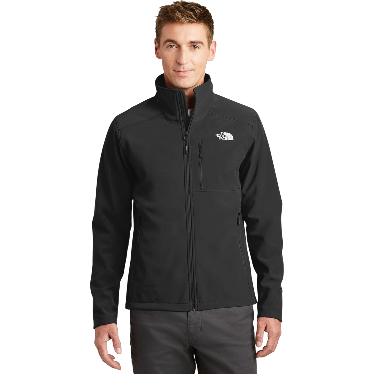 The North Face Apex Barrier Soft Shell Jacket in TNF Black — custom branded by Motive
