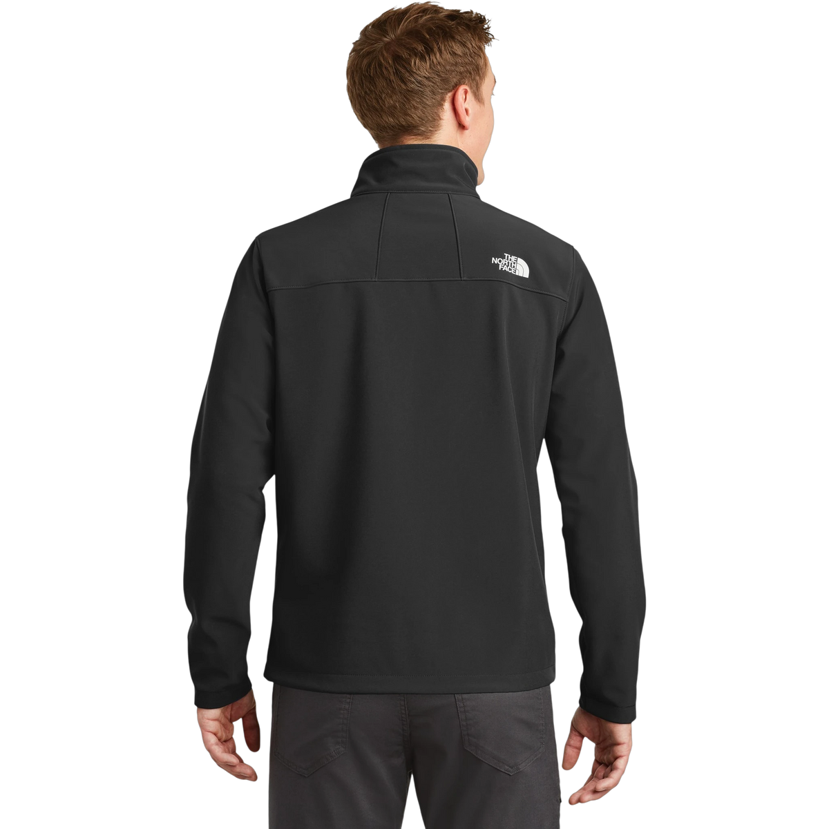 The North Face Apex Barrier Soft Shell Jacket in TNF Black — custom branded by Motive