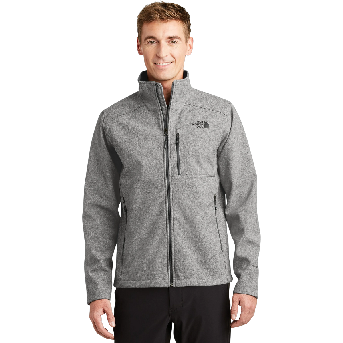 The North Face Apex Barrier Soft Shell Jacket in TNF Medium Grey Heather — custom branded by Motive