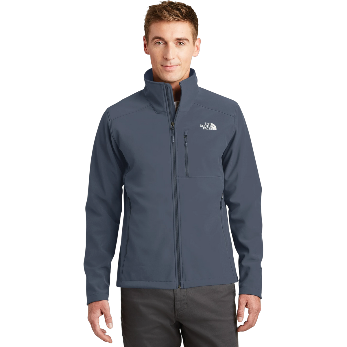 The North Face Apex Barrier Soft Shell Jacket in Urban Navy — custom branded by Motive