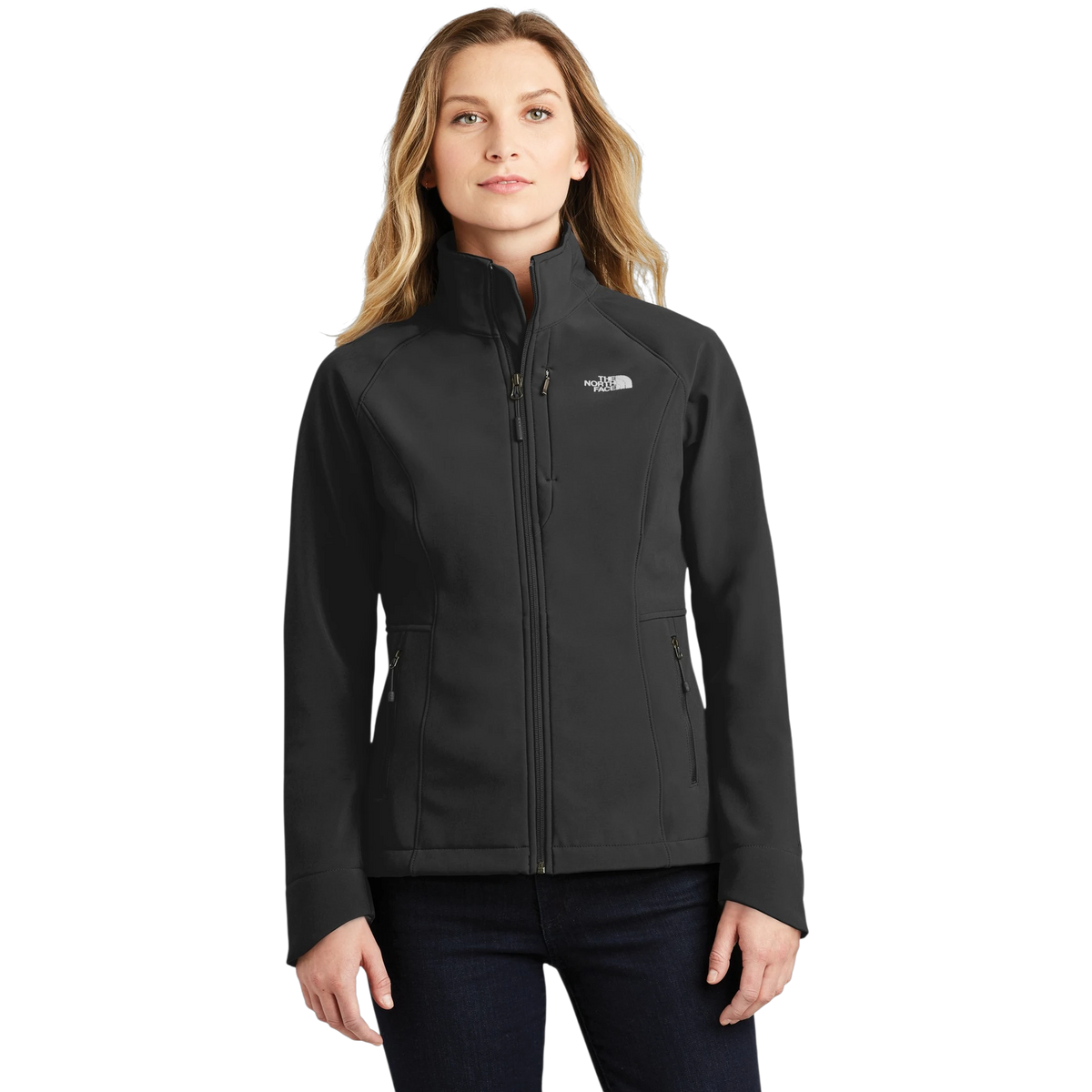 The North Face Women's Apex Barrier Soft Shell Jacket in TNF Black — custom branded by Motive