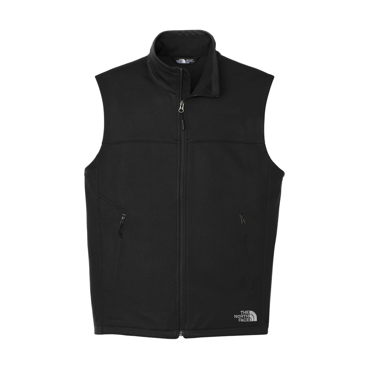 The North Face Ridgewall Soft Shell Vest in TNF Black — custom branded by Motive