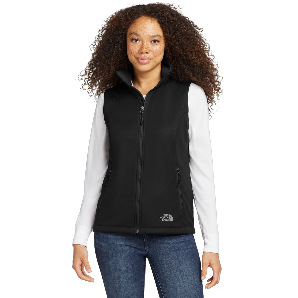 The North Face Women's Ridgewall Soft Shell Vest in TNF Black — custom branded by Motive