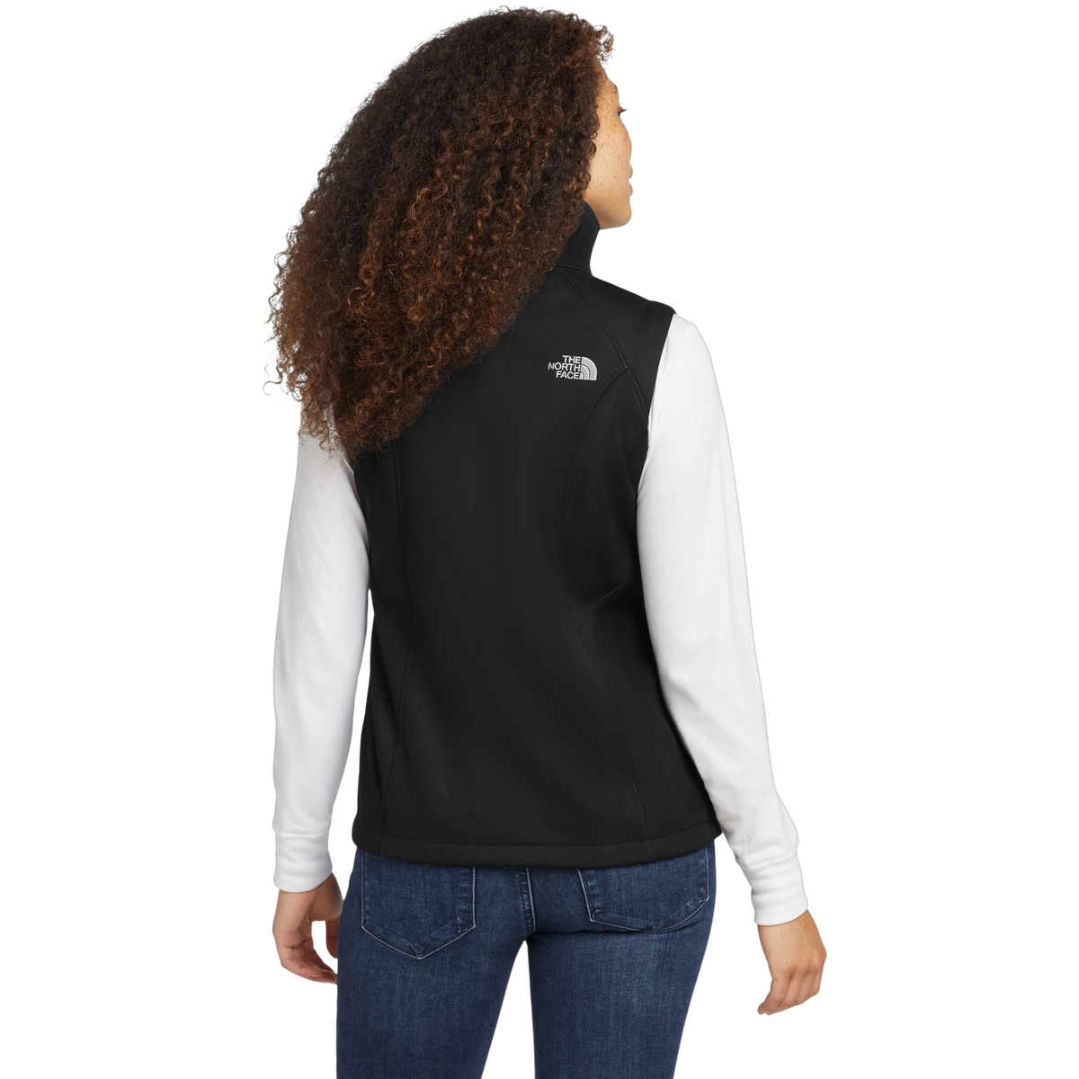 The North Face Women's Ridgewall Soft Shell Vest in TNF Black — custom branded by Motive