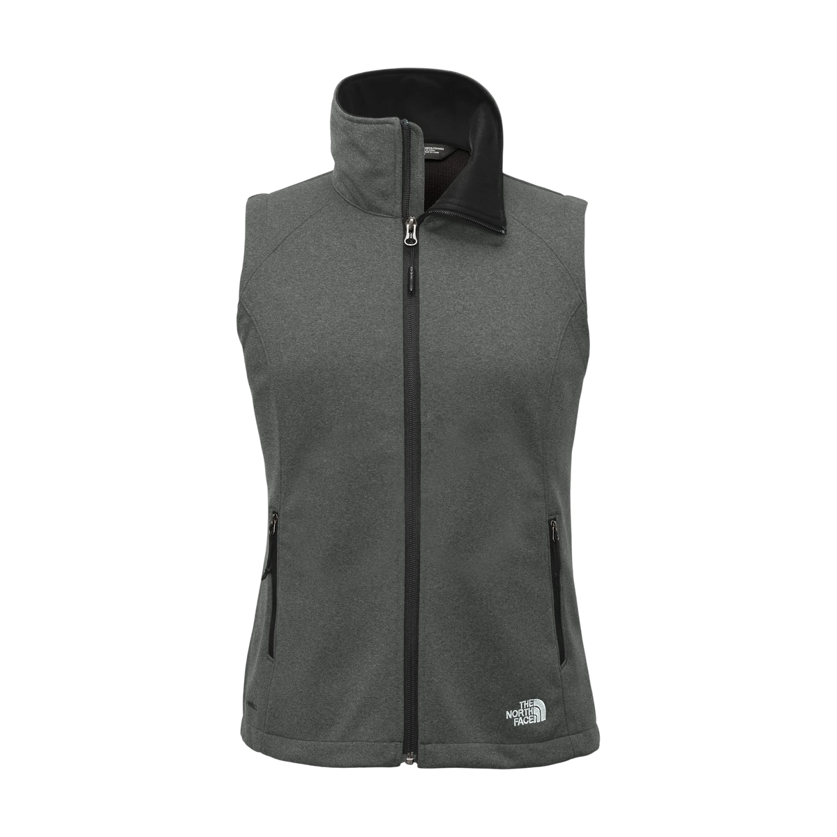The North Face Women's Ridgewall Soft Shell Vest in TNF Dark Grey Heather — custom branded by Motive