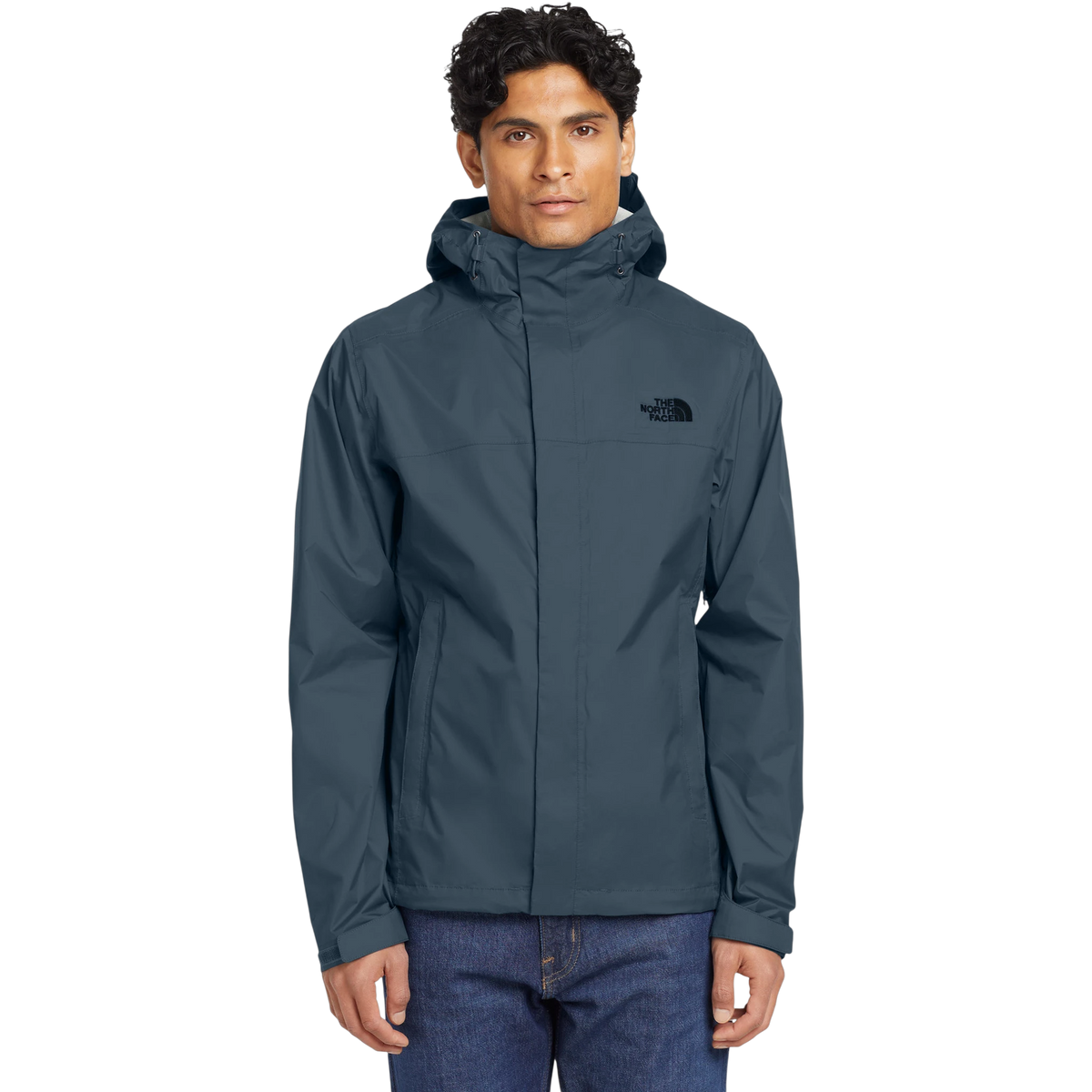 The North Face DryVent Rain Jacket in Shady Blue — custom branded by Motive