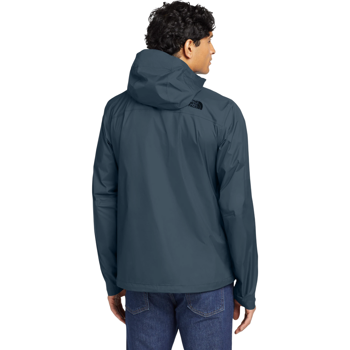 The North Face DryVent Rain Jacket in Shady Blue — custom branded by Motive
