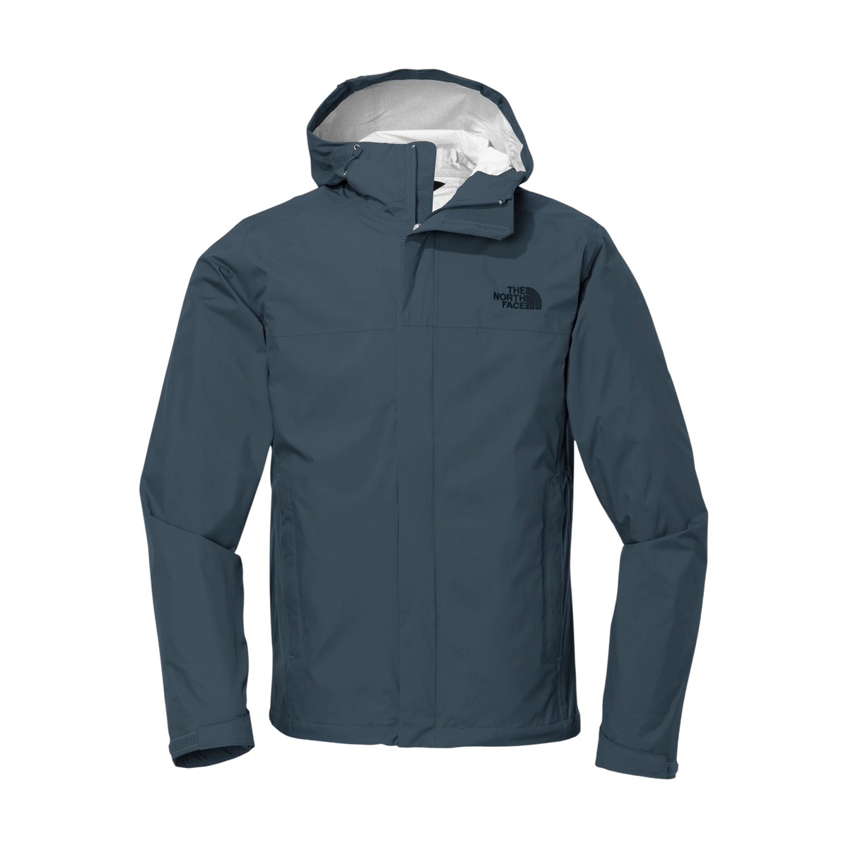 The North Face DryVent Rain Jacket in Shady Blue — custom branded by Motive